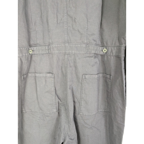 Outerknown S.E.A. Long Sleeve Organic Cotton Linen Jumpsuit Navy Sz L Coverall - Picture 6 of 11